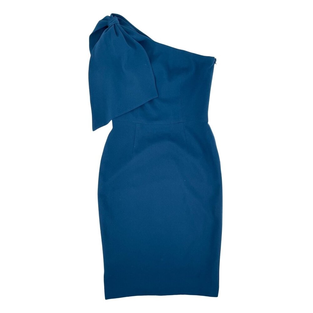 Dress The Population Womens M Tiffany One Shoulder Sheath Dress Peacock Blue